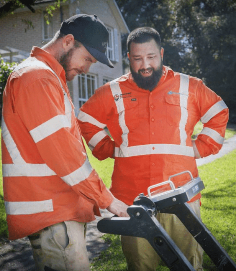 Smartscan technicians setting up GPR scanning equipment